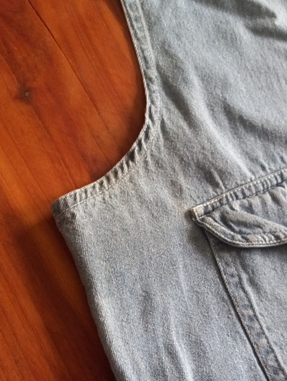 Vtg Andrews Blues Cotton Sleeveless Denim Shirt Size L - Picture 4 of 5